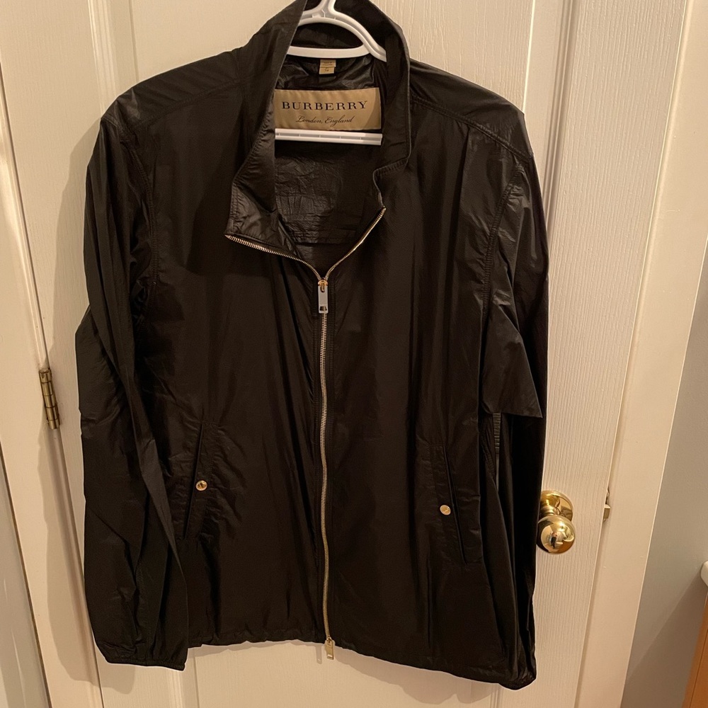 Burberry XL black wind breaker jacket.